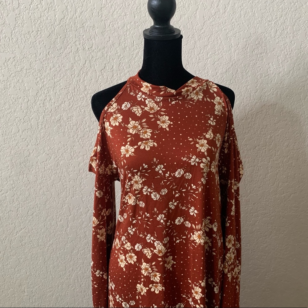 Long Sleeve Cold Shoulder Dress